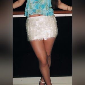 White Shell mini skirt